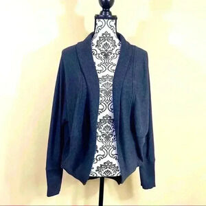 Davina Charcoal Open Front Cardigan Shrug Sweater